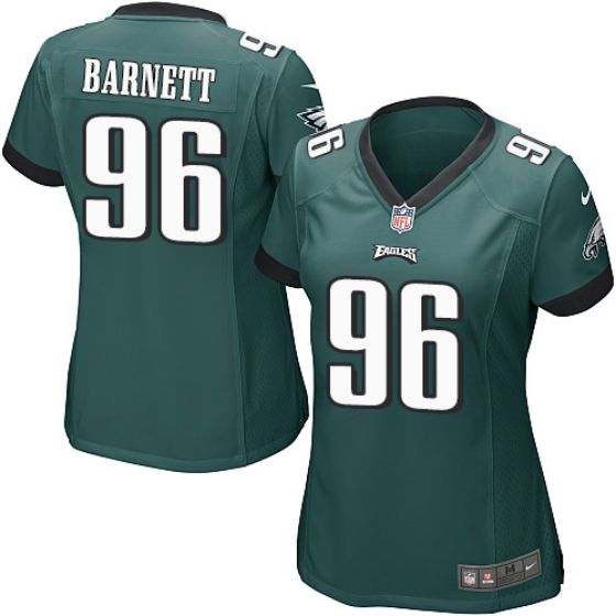 Women Philadelphia Eagles 96 Derek Barnett Green Nike NFL Jerseys